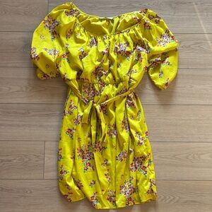 Old navy Vibrant Yellow Floral Off-Shoulder Dress XXL